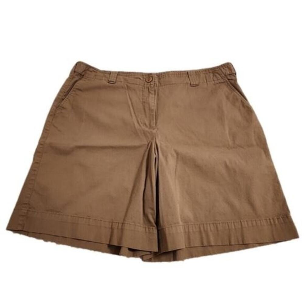 Talbots khaki Chino 9 inch high rise mom Comfy Bermuda shorts plus size 18